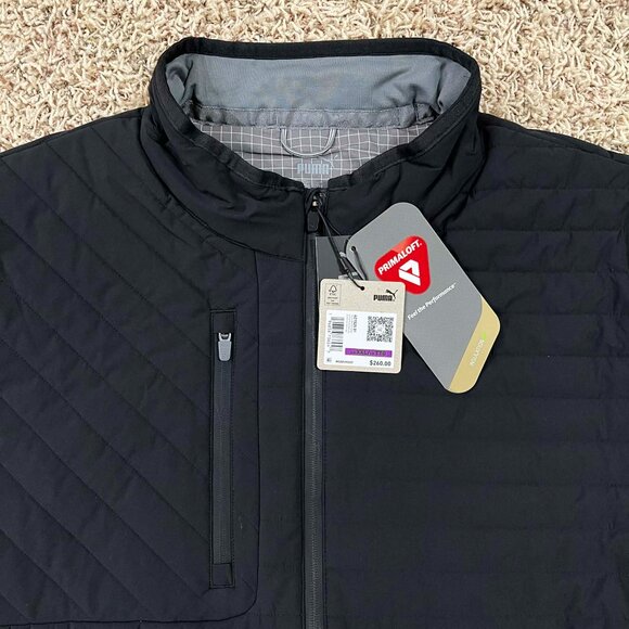 PUMA Men's Scotia 2.0 Quilted PrimaLoft Golf Jacket Black, Size XXL (New) - Picture 6 of 16